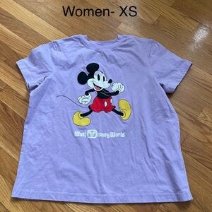 Walt Disney World Women's Lavender Mickey Mouse Short Sleeve Tee - XS